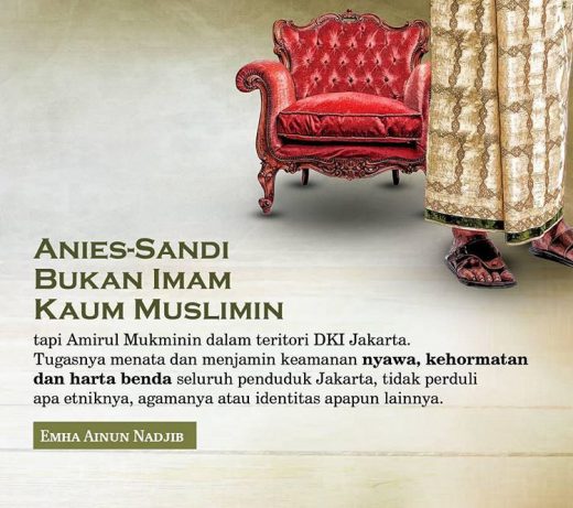 Anies-Sandi Bukan Imam Kaum Muslimin