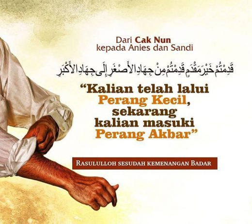 Dari Cak Nun Kepada Anies dan Sandi