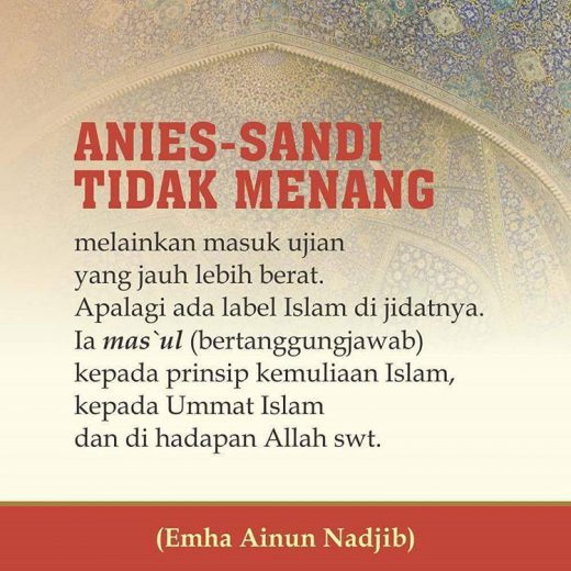 Anies-Sandi Tidak Menang