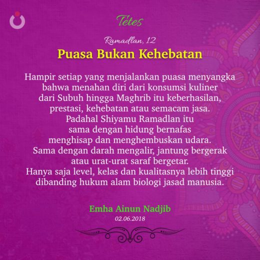 Puasa Bukan Kehebatan