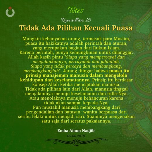 Tak Ada Pilihan Kecuali Puasa