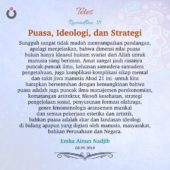 Puasa, Ideologi, dan Strategi
