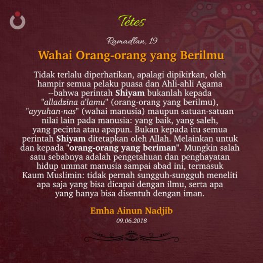 Wahai Orang-Orang Yang Berilmu