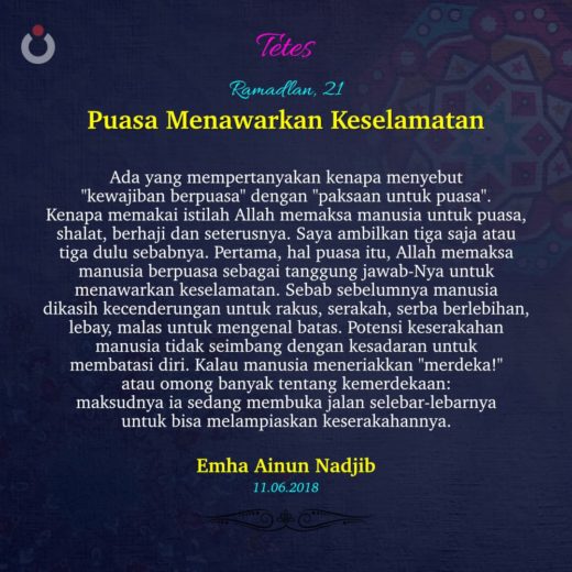Puasa Menawarkan Keselamatan