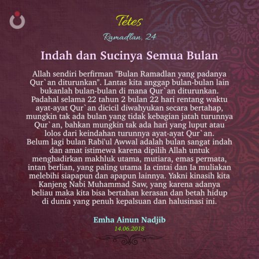 Indah dan Sucinya Semua Bulan