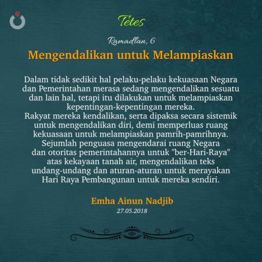 Mengendalikan Untuk Melampiaskan
